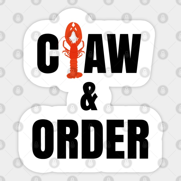 Funny Claw & Order Lobster Law Sticker by WordDesign